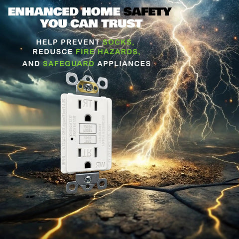 15 Amp Wr White Gfcis Outlet Bundle Bringing Hella Reliable Smart Self Test And Sharp Led Indicators Tamper Locked Weather Tough Gfri Socket UL Rated.