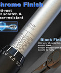 Close-up of Nine Piece Torque Wrench Set with chrome plated anti-rust finish showing measurement markings and ratchet head.