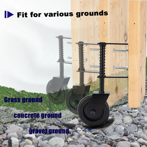 Heavy Duty Gate Wheel 4.3 Inch Spring Loaded For Wood Metal And Fence Gates TPR Rubber And Precision Bearings Dual Rust Protection