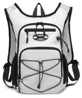 Lightweight Hydration Backpack With 2L Or 3L Water Bladder For Cycling, Hiking, Rave And Day Trips, White Daypack, Front View