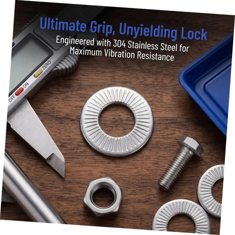 M6 Conical Spring Lock Washers In 304 Stainless Steel Built Tough Industrial Fasteners With High Grip Serrated Edges for bolt anchoring.