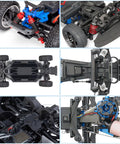 RC car chassis and suspension showcasing components compatible with 1000 Piece RC Screw Kit With 1000pcs Screws Assortment