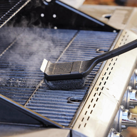 Steam Activated Grill Brush With ArmorTec Bristle Free Mesh Powered By Scrub Daddy For Quick Beast Mode Grate Cleaning on gas grill
