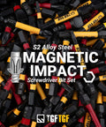 Magnetic impact screwdriver bit set, 24-piece, S2 alloy steel, yellow and black bits