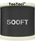 1/8 Black Stainless Steel Cable 500 ft Heavy Duty 7x7 Core spool for DIY deck railing indoor outdoor rust resistant marine use