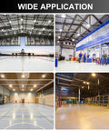 Wide application of UFO LED High Bay Light 240W 190W 140W Adjustable Workhorse 33600LM in hangar, workshop, gym, warehouse.