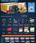 Package contents of Dual 4K Front And 1080P Rear Dash Cam With STARVIS 2 Sensor, 128GB Card Included, 5G WiFi App Control.