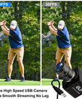 Comparison of 2MP Global Shutter USB Camera With 90FPS High Frame Rate showing smoother golf swing than 30FPS, ideal for live streaming.