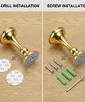 Magnetic Door Stop 2 Pack Heavy Duty Stainless Steel No Drill Wall Or Floor Mount With 3M Tape Or Screws Strong Magnet