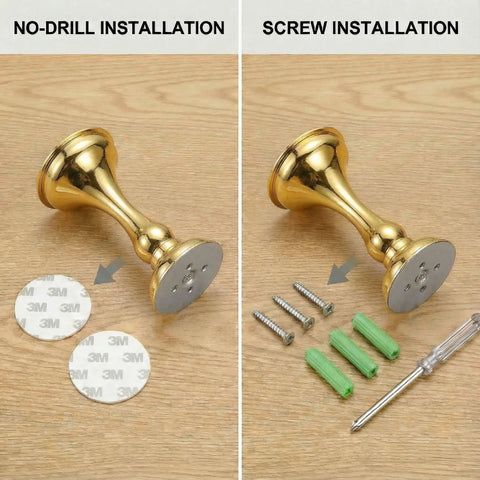 Magnetic Door Stop 2 Pack Heavy Duty Stainless Steel No Drill Wall Or Floor Mount With 3M Tape Or Screws Strong Magnet