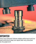 Close-up of footswitch on 535Q Multi Wah Guitar Pedal With Adjustable Boost And Six Wah Ranges For Dialed In Expressions From Subtle To Gnarly Vintage Style Filter With Tight Q Control For Any Rig