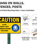 Caution Hi Vis Safety Vest Required Beyond This Point Sign Durable Rust Free Aluminum With UV Protected Print Waterproof Outdoor Warning Sign For Industrial Areas Highly Reflective For Day And Night Visibility, 14x10