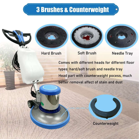 Beast Of A Floor Cleaning Machine With 17 Inch Cleaner And Polisher Industrial Ground Scrubber Buffer Heavy Duty Carpet Cleaner