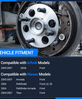 Installed Two Pack Front Wheel Hub and Bearing Assembly for Nissan Titan 04-07, Armada 05-07, Pathfinder 04, Infiniti QX56 04-07, 6 Lug with ABS