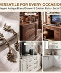 Elegant antique brass cabinet pulls, 10 Pack Vintage Cabinet Pulls in Antique Brass Finish With 2.5 Inch Center Hole on furniture.