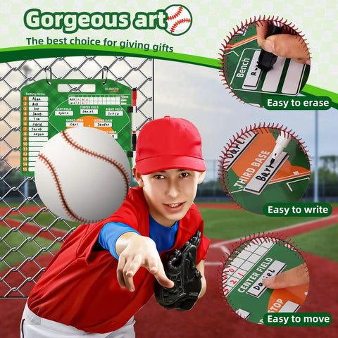 Baseball Lineup Board for Dugout with Movable Lineup Cards and Marker Clipboard Must Have Coach Gear for Baseball and Softball