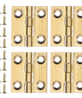 Legit Smooth Swing Brass Mini Hinges For Jewelry Boxes And Craft Projects, 4 Pack Small Gold Finished Hardware with screws.