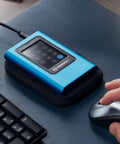 Vault Privacy 80 External SSD With FIPS 197 Encryption And XTS AES 256 Bit Encryption Plus Touch Screen PIN on desk.
