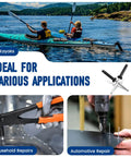 110 Piece Black Aluminum Tri-Fold Rivet Kit With Waterproof O Rings For Boats, Kayaks, And Marine Panels, Kayaking application