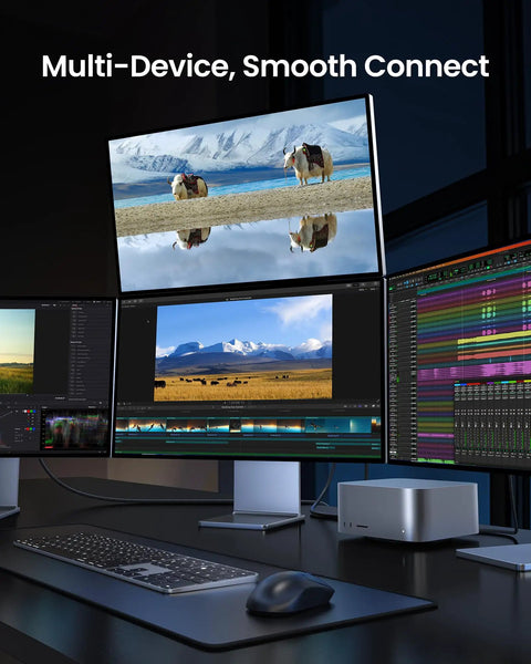 Ultra Fast USB4 Thunderbolt 4 Cable 1ft 40Gbps Data Transfer 240W PD Charging 8K60Hz Ready Perfect For Docks External GPUs Laptops Monitors And High Power Gear, multi-monitor desk setup