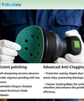 Get The Heavy Duty 5 Inch 8 Hole 150 Grit Hook Loop Sanding Discs Wet Dry For Random Orbital Sanders Perfect For Wood Drywall Metal And More In 50 Pack with a green sanding disc attached.