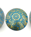 Sky Blue Brass Door Knobs Set Of 6 38mm Handcrafted Drawer Pulls And Cabinet Knobs For Cabinets Wardrobes And Kitchen Cupboards Includes Screws For Easy Install, blue brass knob set