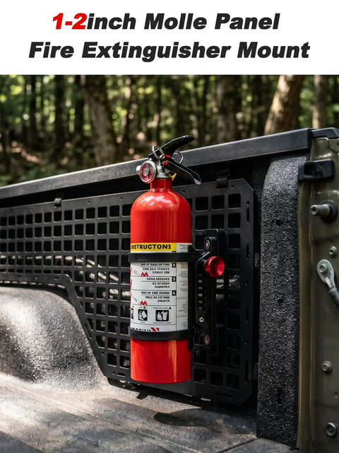 Quick Pull Molle Panel Fire Extinguisher Mount With No Fuss Quick Draw Pin For Lightning Fast Access And Rock Solid Universal Fit On One To Two Inch Slots Built For Road Trip Ready Crews