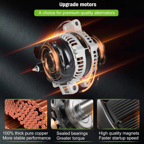 Beefed Up Camaro Alternator Replacement for 2012 to 2015 3.6L V6, 12V 140Amp High Output With Groove Pulley, OE Style Fit Replaces 11787, AND0641