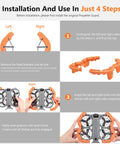 Installation guide for Orange EVA Propeller Guard For DJI Neo 2 Drone with step-by-step assembly instructions.