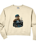 Cool Black CNC Tools Vise Gauge Square Men Gifts Machinist Relaxed Fit Crop Sweatshirt Soft Washed US Cotton Fabric with cartoon otter design.