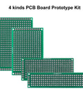 20 Piece Double Sided PCB Prototype Kit For DIY Projects Four Sizes Includes Five Boards Per Size Flexible Layout