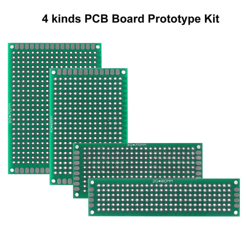 20 Piece Double Sided PCB Prototype Kit For DIY Projects Four Sizes Includes Five Boards Per Size Flexible Layout