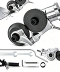 Upgraded Electric Drill Plate Cutter Attachment Metal Nibbler with tools and components for high-strength metal cutting.