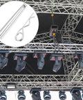 Stage lights truss system with inset of conical coupler pin and R clip, part of Conical Coupler Pins With R Clip For Stage Lights Truss System 30 Sets Carbon Steel Hitch Pins And Cotter Pins Assortment Kit Heavy Duty Stage Rigging Hardware For Quick Secure Truss Assembly.