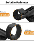 Beefy Heavy Duty Brass Shell Catcher Mesh with Heat Resistant Padding and Zippered Bottom showing adjustable strap sizes.