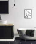 Lowkey Hilarious Toilet Plunger Wall Art 16X20 Framed Giclee Print For Bathroom Or Laundry Room With Dope Novelty Vibe And Cheeky Comic Style For Real Home Decor Enthusiasts That Rock This Space in modern bathroom setting.