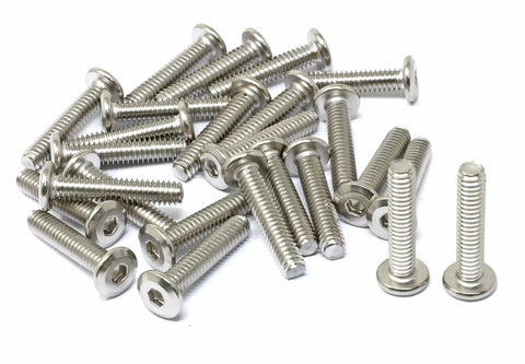 25 Pcs 1/4-20 X 1-1/4 Inch Stainless Steel 304 Hex Socket Flat Head Cap Screws Bolts For Furniture With Bright Finish