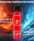 6 Pack Dry Chemical Fire Extinguishers With Mounting Brackets For Home Kitchen Car Boat RV And Business Portable Non Toxic Safety Device displayed against fire and ice background