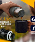 Replacement Cap And Lid For Classic Insulated Wide Mouth Flasks with BPA-Free Silicone Gasket in use