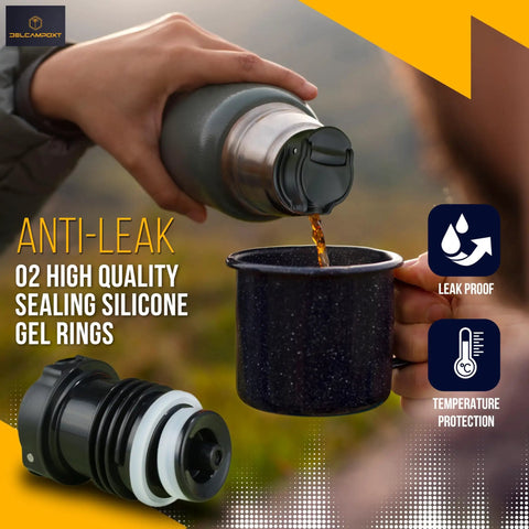 Replacement Cap And Lid For Classic Insulated Wide Mouth Flasks with BPA-Free Silicone Gasket in use