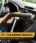 Beast Mode 8 Gallon Wet Dry Vacuum with remote control cleaning car interior dashboard