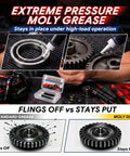 RC Grease High Pressure for Thrust Races and Ball Differentials kit displayed with a bearing being lubricated and gears in use.