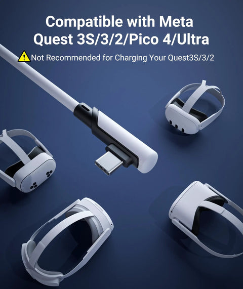 Long USB 3.0 Link Cable for Meta Quest 3 3S 2 and Pico 4 16 Feet Connect Your Headset to PC for SteamVR and PC VR Fast Wired Performance Not for Charging, USB-C cable with VR headsets