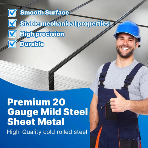 Five Pack 20 Gauge Cold Rolled Steel Sheet Metal Plate 12 By 6 Inches Weldable And Durable For DIY Auto Repair And Industrial Projects Built To Last For Fabrication And Metalwork Automotive Mods And Home Workshop Use, stacked sheets