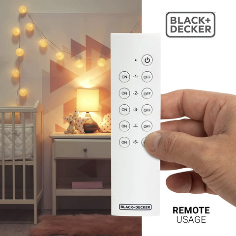 Wireless Remote Outlet Pack With Five Outlets And Two Remotes For Easy Home Control Plug And Play Smart Switches for bedroom lighting control