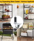 Heavy Duty Expanding Stem Casters With Roll Like Butter Rubber Wheels Set Of 4 for mobile kitchen shelving and grills.