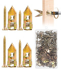 180 Piece No Drill Self Drilling Drywall Anchors And Screws Kit With 4 Lengths 25 30 35 40mm Heavy Duty Zinc Alloy Hollow Wall Anchors For Sheetrock Plasterboard 0.47 By 1.18 Inch. anchors and screws in case, shown with wall install