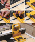 Step-by-step guide to installing Featherboards For Table Saws And Band Saws With Feather Loc Safety System on router table.