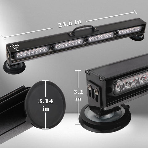 BELIFLY wireless tow light bar, 23.6 in, LED brake/turn signals, magnetic base, 7-pin transmitter, multi-angle view