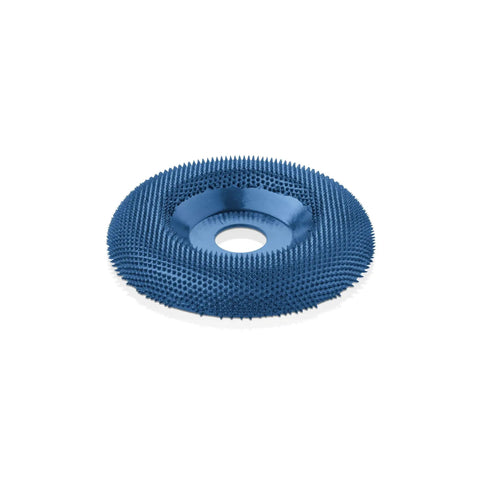 Heavy Duty 4.5 Inch Tungsten Carbide Shaping Dish For Angle Grinders Coarse Grit woodworking attachment, blue, with 7/8 inch bore.